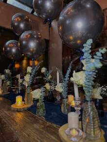 50.8厘米透明泡泡气球和45.72厘米乳胶气球，配蝴蝶结装饰套装，适用于生日派对、求婚、婚礼室内/室外装饰、毕业典礼和开斋节庆祝活动。 - 彩色 - 查看 11