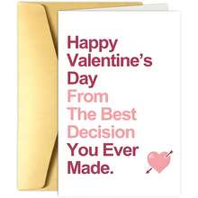 1pc Creative Valentine's Day Card The Best Decision You Ever Made Card, Funny Valentine Card Anniversary Card Birthday Card Valentines Card, Humorous Valentine's Day Gift - Multicolor - View 8