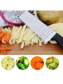 Kitchen Stainless Steel Potato French Fry Cutter Tool Wave Knife Fruits Vegetable Slicer Potato Spiral Cutter - Multicolor - View 12