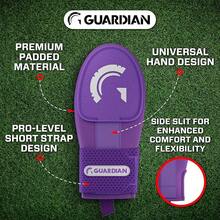 Guardian Baseball Manopla deslizante – Tallas para jóvenes y adultos – Protector deslizante de softball – Protector de mano de béisbol – Correa de compresión elástica - Morado - Ver 3