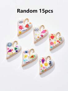 2/50pcs Random Multi-Color Fashionable Dark Heart & Devil's Eye Pendant, Suitable For DIY Necklace, Bracelet, Earring, Keychain, Phone Chain, Couple Gift Jewelry Making - Multicolor - View 43