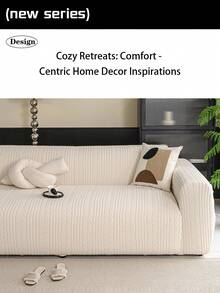 1 pieza Funda de sofá antideslizante con estampado de hojas, funda de sofá elástica lavable a máquina, color beige, se ajusta a sofás de 1 a 4 plazas - Beis - Ver 6