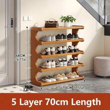 EZIFY 4/5/6-Tier Freestanding Shoe Rack - Wood Grain Space-Saving Storage Shelf, Easy Assembly For Dorm Entrance Hall (Brown) - 6層 - 查看 13