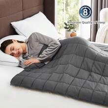 Weighted Blanket 7lbs 40"X 60" Grey Heavy Blanket For 60-80lbs Weighted Blanket For Cooling And Heating With Premium Glass Beads Thick Blanket All-Season - 01-灰色+88吋x104吋-25磅 - 查看 2