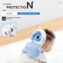 Baby Head Protector Pad Safety Pad For Walking & Crawling,Toddlers Head Safety Adjustable Back-Pack - 藍色太空人 - 查看 7