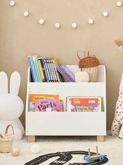 SoBuy KMB54-W, Children Kids Bookcase Book Shelf Toy Shelf Storage Display Shelf Rack Organizer With 3 Storage Compartments