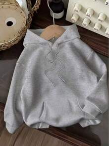 Sudadera con capucha casual de estilo americano para mujeres con estampado de alas, estilo americano, sudadera con capucha de manga larga con cordón, ropa de moda para mujeres, estilo urbano, estampado de moda - Gris Claro - Ver 2