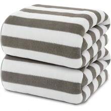 Toallas de Baño de Alta Calidad,Toallas de Baño Grandes,2 Pack Juego de Toalla de Vellón Coral,Ultra Suave de Secado Rápido,Altamente Absorbente,Fuerte Absorción de Agua para Hotel, Gimnasio - Gris - Ver 13