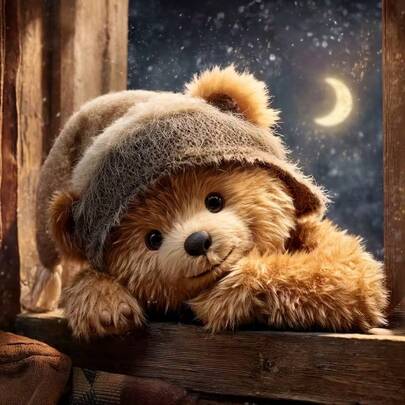 1pc [11.8*11.8in/15.7*15.7in] 5D Acrylic Diamond Painting Kit, Cute Bear Pattern, Suitable For Adult Beginners DIY Mosaic Diamond Art, Full Drill Handmade DIY Diamond Painting, Decor For Living Room, Bedroom, Office Wall, Great Gift For Family And Friends