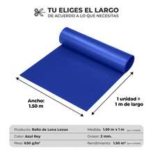 VINILMAX Lona Impermeable de 1.50x1m Uso Rudo con Protección UV para Exterior | Resistente a Polvo, Lluvia y Nieve | Ideal para Camiones, Obra y Construcción | Disponible en Varios Colores - Azul Rey - Ver 3