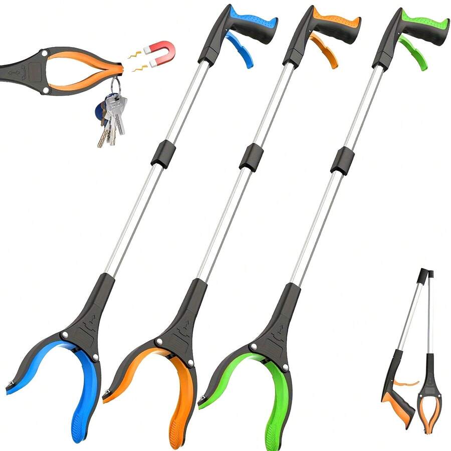1pc Trash Grabber/Pickup Tool - Handheld Tool, Foldable Reach Grabber, With 360° Rotating Jaws And Magnetic Tip, Upper Grabber For Trash Pickup, Lightweight Grabber, Suitable For Elderly/Seniors