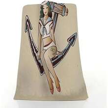 Pehede - Toalla de mano de animales de dibujos animados, color café, bosque, oso oscuro, lindo búho, zorro, ardilla, catarina, suave, para invitados, decoración de baño, paños de cocina, 15 x 30 pulgadas(Baño de ancla y niña) - Multicolor - Ver 5