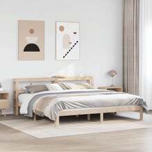 vidaXL Bettgestell Mit Kopfteil Ohne Matratze 200x200 Cm - Brown - View 1