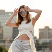 16 Inch Elegant European & American Style Ombre Brown Middle Part Medium Length Straight Wig With Layered Ends, Suitable For Daily Wear, Festivals, Parties, Cosplay, Soft And Smooth With Moderate Hair Volume - Brown Gradient - View 8