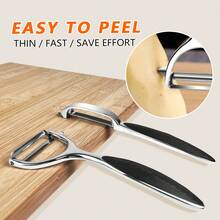 2-Pack Stainless Steel Vegetable Peeler Set, Professional Y-Shaped & I-Shaped Fruit Peelers, Ultra Sharp Potato & Carrot Peeler With Non-Slip Ergonomic Handle, Durable Kitchen Gadgets For Home - 銀色 - 查看 10
