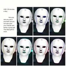 Aedwdpe 7 Color Facial & Neck Care Mask Device, USB-Powered Beauty Tool, Christmas/Halloween Promotion, Ideal Gift For Valentine's Day & Festivals - trắng - Xem 8