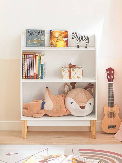 SoBuy KMB47-W, 3 Tiers Children Kids Bookcase Book Shelf Toy Shelf Storage Display Shelf Rack Organizer Unit