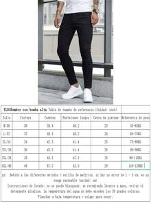 Nuevo 2025, Jeans rectas para hombres, modelos jóvenes, negros, azules claros, cintura media, rectas, ajustadas elásticas, casuales, relajadas y cómodas para llevar en todas las estaciones - Azul lavado - Ver 6