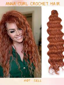 Heat-Resistant 24 Inch Synthetic Braiding Hair Extensions Loose Deep Wavy Braid Hair Water Wave Ombre Brown Twist Crochet Curly Anna Hair For Christmas New Year - Multicolor - View 62