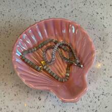 Conch Shape Jewelry Dish Ceramic Holder Ring Trinket Tray, Ocean - Themed Decorative Trinket Dish, Suitable Mother Friend Sister, Gifts Women, Home Decor Trinket DishSea Blue - 粉色 - 查看 6