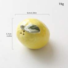 2 piezas de saleros y pimenteros con forma de fruta de cerámica con base de silicona, aptos para barbacoa, picnic, camping, accesorios de cocina