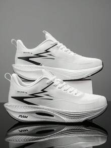 Låga herrskor för utomhusbruk, andningsbart hålfotsstöd och stabilitetsteknologi, löparskor med snörning, casual sneakers för alla årstider, perfekt present till män, lämpliga för gym, jogging, promenader. Snörning för komfort och , högkvalitativa herrskor - Vitt - Visa 20