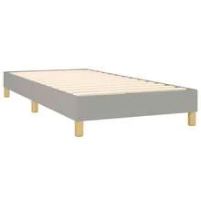 vidaXL Boxspringbett Mit Matratze, Hellgrau, 100x200 Cm, Stoff - Grey - View 4