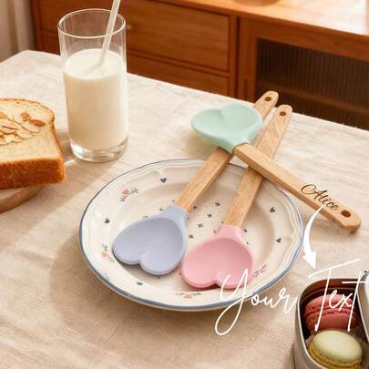 1 Peça Conjunto de Ferramentas de Cozimento Personalizável - Espátula de Creme, Raspador de Geléia em Forma de Coração, Raspador de Silicone Resistente ao Calor Personalizado, Espátula de Bolo de Creme, Espátula de Mistura de Geléia, Ferramentas de Cozinha e Cozimento, Presente para Mãe, Raspador de Latas, Ferramenta de Cozimento, Pequena Ferramenta de Cozinha, Acessório de Cozinha - Projetado Ergonomicamente para Decoração de Bolos e Cobertura