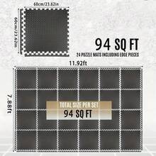 EVA Foam Floor Mat - Non Slip Waterproof Tiled For Home Gym, Pilates, Yoga, Bedroom And Game Room - Durable And Foldable - 黑色 - 查看 14