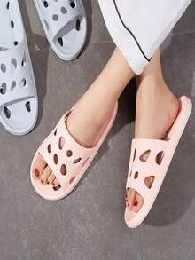 3 đôi dép đi trong nhà tắm unisex, màu trơn, thoáng khí, hở ngón, chất liệu EVA chống trượt thoải mái, thiết kế thoáng khí, không đọng nước bên trong. - Nhiều màu - Xem 9