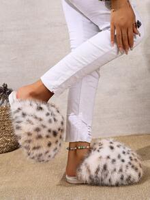 Luxurious Soft & Warm Women's Cute Slippers, Comfortable Non-Slip Winter House Slippers, Fluffy Indoor & Outdoor Home Shoes, Essential Cold Weather Footwear - Apricot White - View 4