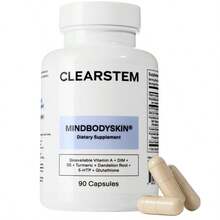 CLEARSTEM - MINDBODYSKIN Hormonal Acne Supplement (5-HTP) - Natural DIM Supplement - Skin Care Vitamins - Hormone Balance, Antioxidants - Gluten Free, Cruelty Free - 30 Servings, 90 Capsules - 1件 - 查看 9