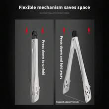 Stainless Steel Food Tongs, Kitchen Clamp, Household Steak Tongs, Bread Tongs, BBQ Tongs, Ice Tongs, Korean BBQ Tongs - Multicolor - View 4