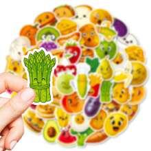 56pcs/Set Food Theme Stickers, Food Face Pattern Sticker Pack, Creative Decals For Festivals Cheering And Party, Decorative DIY Gifts, Artistic Stickers For Diary, Laptop, Notebook, Water Bottle, Phone Case, Aesthetics Stickers For Teens Adults, School Supplies - Multicolor - View 11