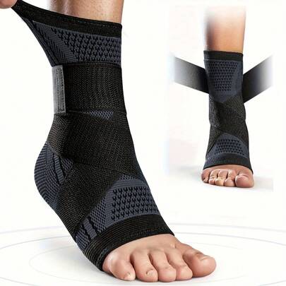 1pc Ankle Brace, Adjustable Compression, High Elastic, Pull On Closure, Hand Wash Only, For Men & Women, Fitness, Weightlifting, Sports, Hiking Anklet Gym Accessories