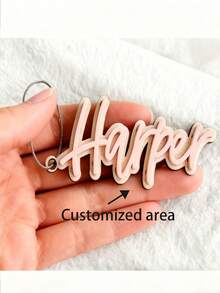 1pc Customized Acrylic Name Keychain - Fashionable Letter Design Metal Ring, Pastel Color Tone, Suitable For Backpacks, Travel Bags, Daily Carry - Unique Gift, Birthday, Friends, Ladies, Fashion Accessory, Smooth Surface, Item - Style 24 - View 7