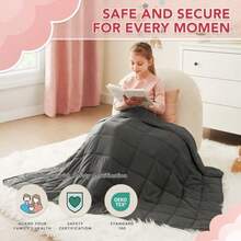 Weighted Blanket 7lbs 40"X 60" Grey Heavy Blanket For 60-80lbs Weighted Blanket For Cooling And Heating With Premium Glass Beads Thick Blanket All-Season - 01-灰+20''x30''-3磅 - 查看 2