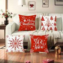 EstiloTendenciaAUTOWT Fundas De Cojines NavideñOs 4PCS, 45 X 45 Cm Funda Almohada Suave Navidad Fundas Almohadas Decorativas Para La DecoracióN NavideñA Del HogarCalidad PremiumVersióN Mejorada - Navidad-E - Ver 2