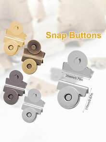 Magnetic Snap Buttons, Seamless Magnetic Snap Fasteners, No Sewing Required To Close, Suitable For Bags, Shoes, Crafts, Fashion Snap Accessories, Bag Accessories, Simple Clip Design, Closure, Magnetic Snap Buttons For Wallets And Handbags, Metal Snap Buttons Without Sewing, Suitable For Bags, Clothing, DIY Crafts - Multicolor - View 8