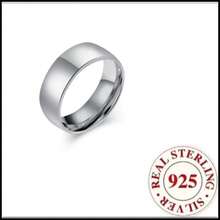 8mm Titanium Steel Plain Couple Rings, S925 Silver Plated, Non-Fading, Personalized Tail Ring, Engagement Jewelry, Eternal Style, Suitable For Casual Wear And Party, Christmas, Birthday, Holiday, Best Friend Gift - Silver - View 15