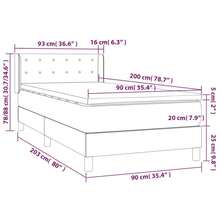 vidaXL Boxspringbett mit Matratze Weiß 90x200 cm Kunstleder - Bianco - Visualizzare 7