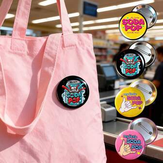 1PC My Little Soda Pop Badge ,Kpop Aesthetic Soda Pop Pin, Y2K Cute Cartoon Brooch For Shirt & Bag, 1.73 Inch Collectible Badge For Women Men, Kawaii Gift For Fans