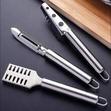 3pcs Stainless Steel Fish Scale Scraper Set, Manual Fish Scaler, Descaler, Fillet Knife Kitchen Tools