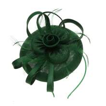 1件装女士花朵头饰帽，西纳梅羽毛茶会头饰，德比帽，婚礼头带和夹子 - 彩色 - 查看 8