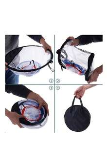 1 Set Golf Practice Net, Foldable Indoor Hitting Net With Target Net, Golf Training Set Includes 1 Hitting Mat And 6 Practice Balls, Suitable For Father's Day, Mother's Day, Christmas Gifts And Personal Backyard Practice - Black - View 7