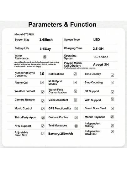 New 1.5" HD Touch Slimme Horloge Dual Straps, LED Torch, Wireless Calling, Weather Fitness Tracking, IOS roid Compatible view 8