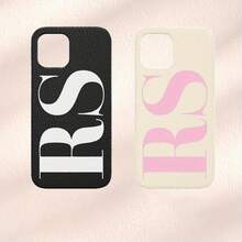 Custom Red Initial Phone Case For IPhone 16, 15, 14, 13, 12, 11| Personalized Vegan Leather Phone Case| Large Custom Design No.1 - 1pc - 查看 2