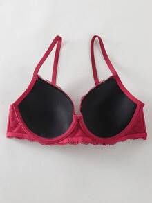 3 Sets/6pcs Floral Lace Wireless Bra And Panty Set, Delicate Bow Lace Pattern Contrast Color Adjustable Strap Supportive Bra And Thong Set - Multicolor - View 6