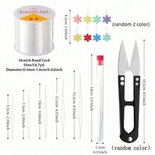 QIAO 1 Bộ dây đàn hồi 0,5mm Bộ vòng tay co giãn Dây hạt pha lê kèm phụ kiện để làm đồ trang sức DIY Vòng cổ Vòng tay - Nhiều màu - Xem 2
