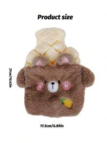 1pc 800ml Plush Hot Water Bag, Warm Belly, Warm Water Bag Cartoon PVC Plush Hand Warmer For Household Carry On Water Filling, Warm Hand Bag, Flushing Water, Warm Hand Bag - Multicolor - View 3